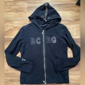 Vintage Y2K BCBG Bedazzled Zip Up Hoodie